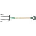 Razor-Back Compost Fork, 9 in W Tine, 1212 in L Tines, Oval Tine, 5 Tine, Steel Tine, Hardwood Handle 2827200